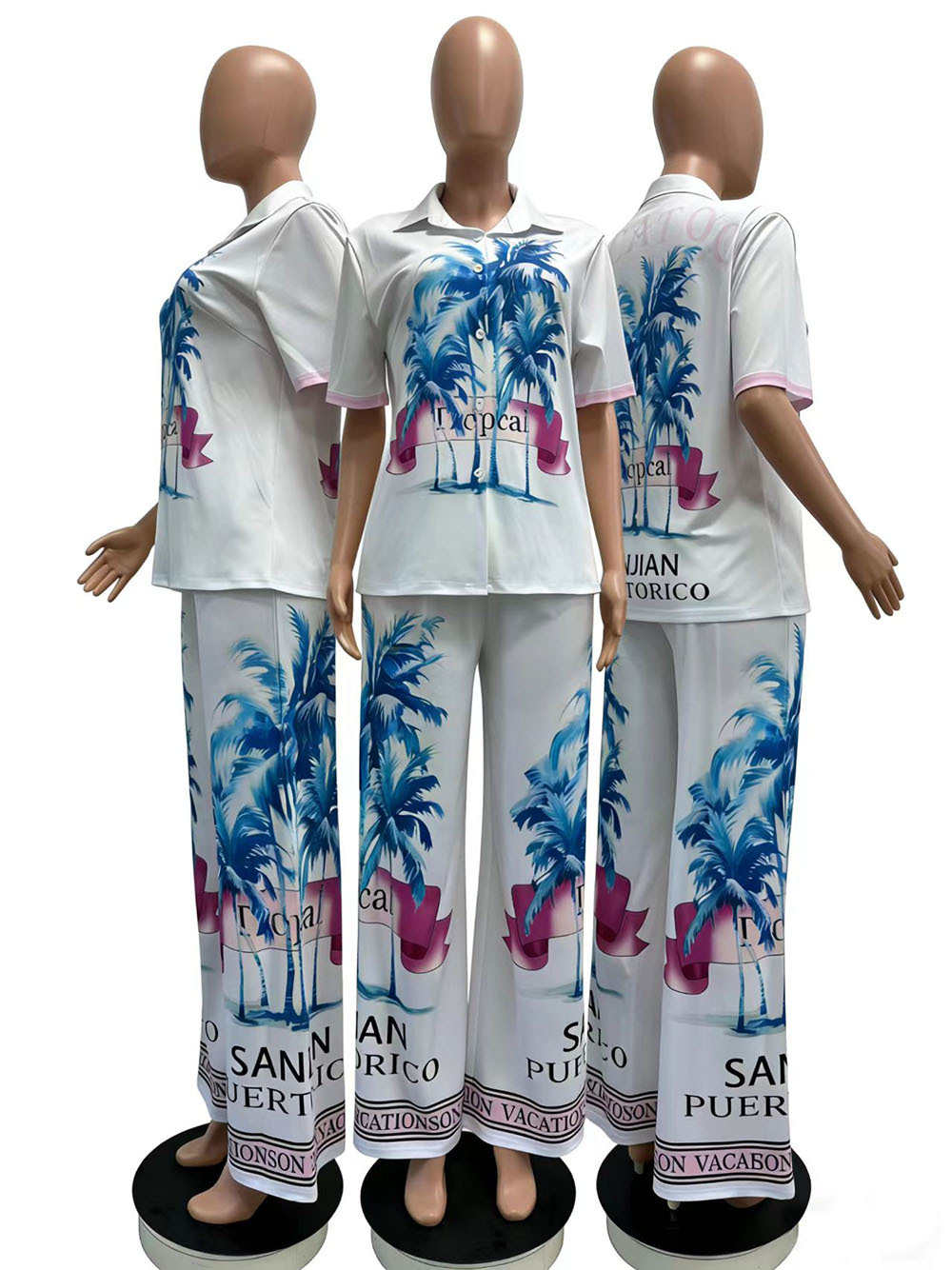 Geometric Print Loose Lounge Set for Everyday Homewear