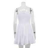 Women Casual Strap Lace-Up A-Line Mini Dress