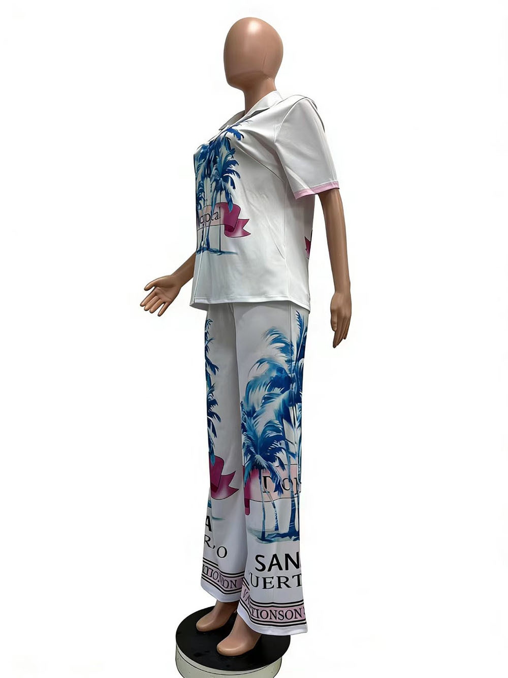 Geometric Print Loose Lounge Set for Everyday Homewear