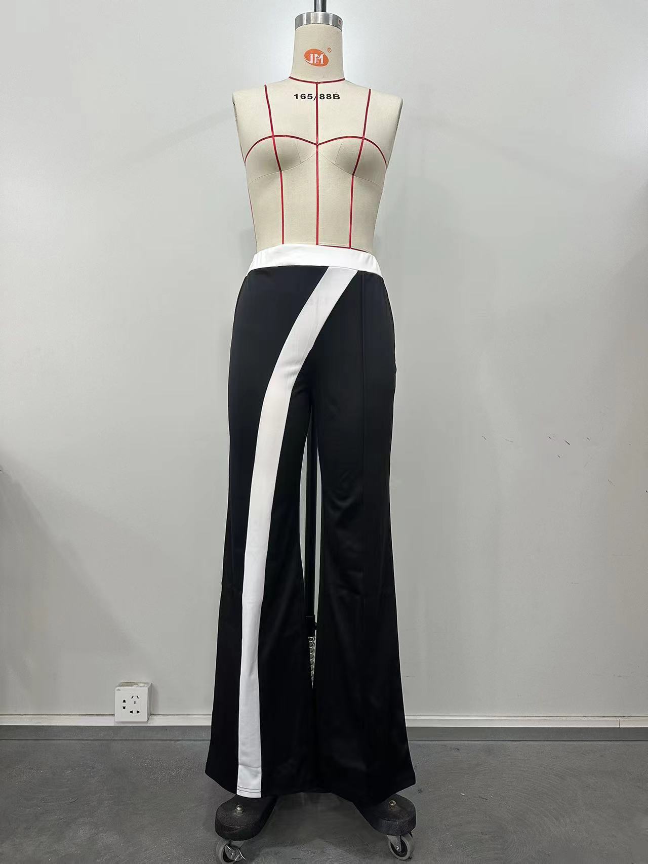 Solid Patchwork Casual Pants for Everyday Wear