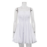 Women Casual Strap Lace-Up A-Line Mini Dress