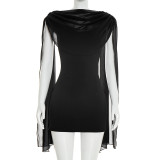 Women Halter Neck Tie Detail Elegant Dress