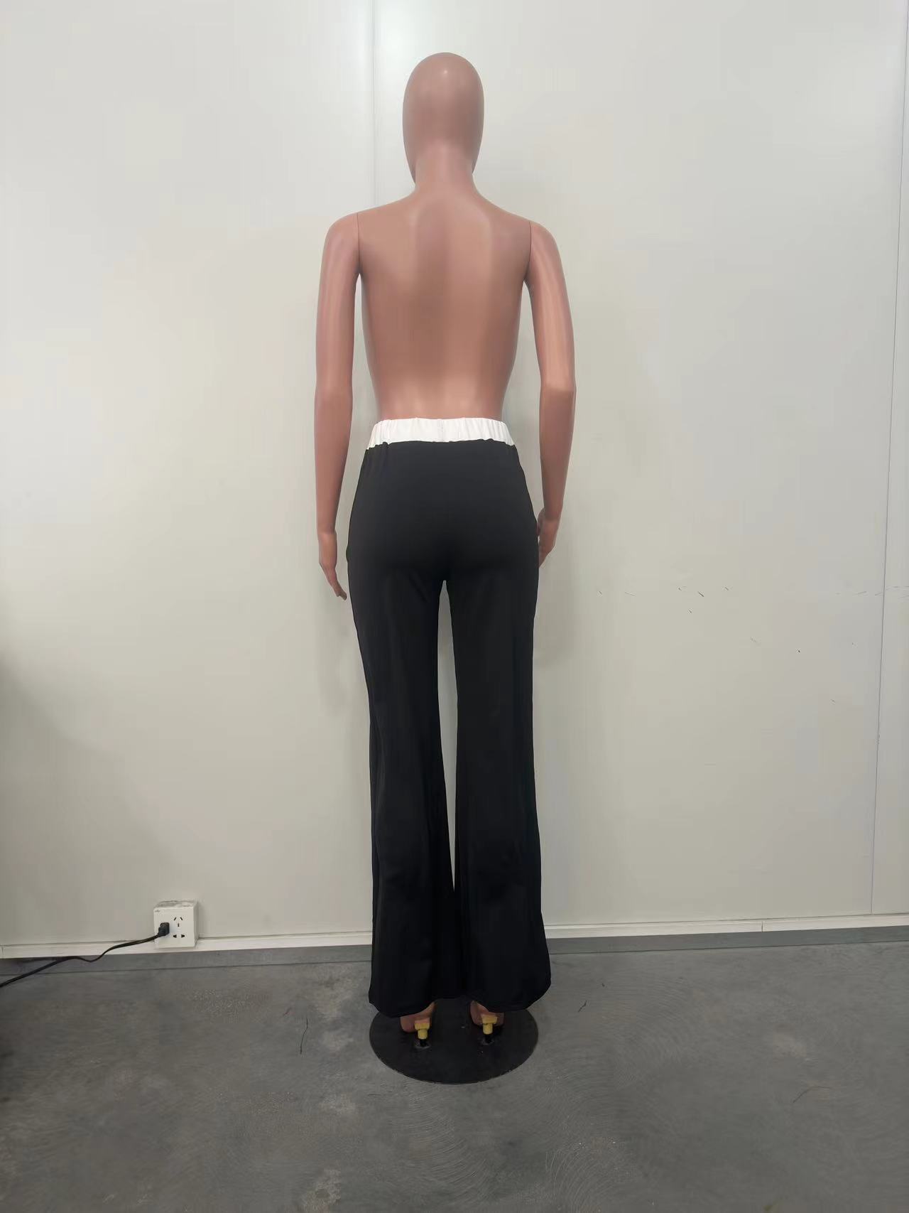 Solid Patchwork Casual Pants for Everyday Wear