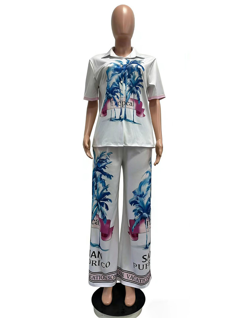 Geometric Print Loose Lounge Set for Everyday Homewear