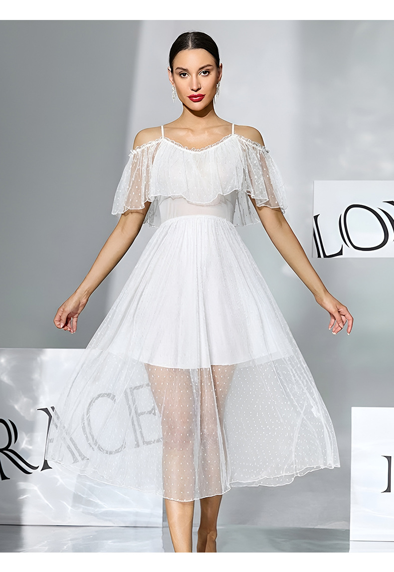 Polka Dot See-Through Nightdress Lingerie for Intimate Wear