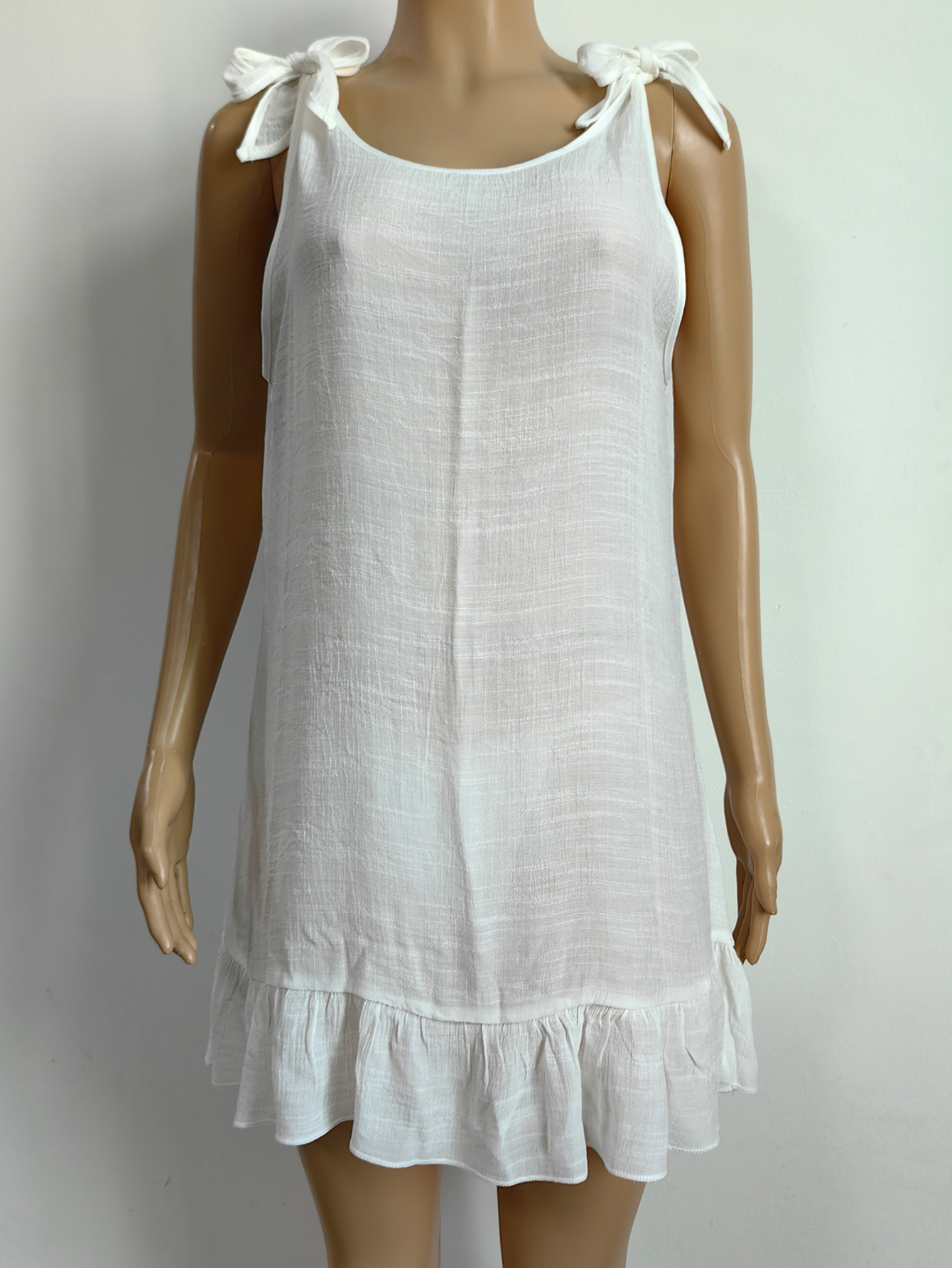 Ruffle Lace-Up Cover-Up Dress for Beach Vacations