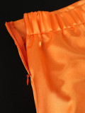 Women Fashion Satin Ruffle High Waist Mermaid Bodycon Skirt Party Wear