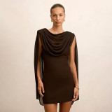 Women Halter Neck Tie Detail Elegant Dress