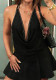 Women Sexy Lace-up Halter Neck Strap Mini Club Dress