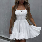 Women Casual Strap Lace-Up A-Line Mini Dress