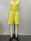 Women Fashion Casual Matching Two-Piece Shorts Set Outfit