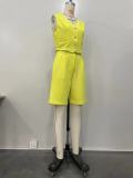 Women Fashion Casual Matching Two-Piece Shorts Set Outfit