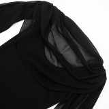 Women Halter Neck Tie Detail Elegant Dress
