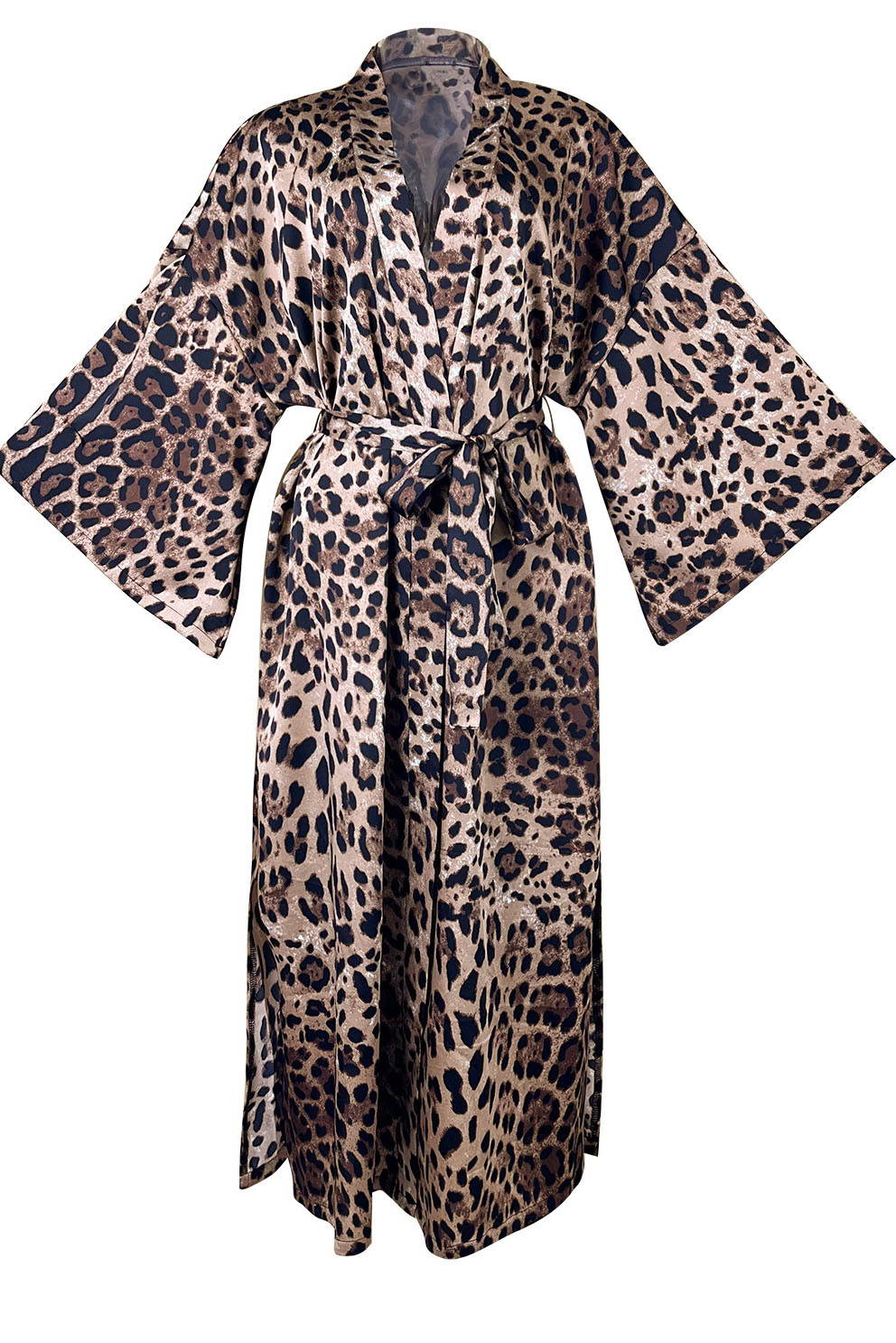 Leopard Satin Two-Piece Sleepwear Pajama Set for Lounging