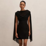 Women Halter Neck Tie Detail Elegant Dress