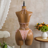 Women Mesh Sequin Bikini Three-Piece Beachwear