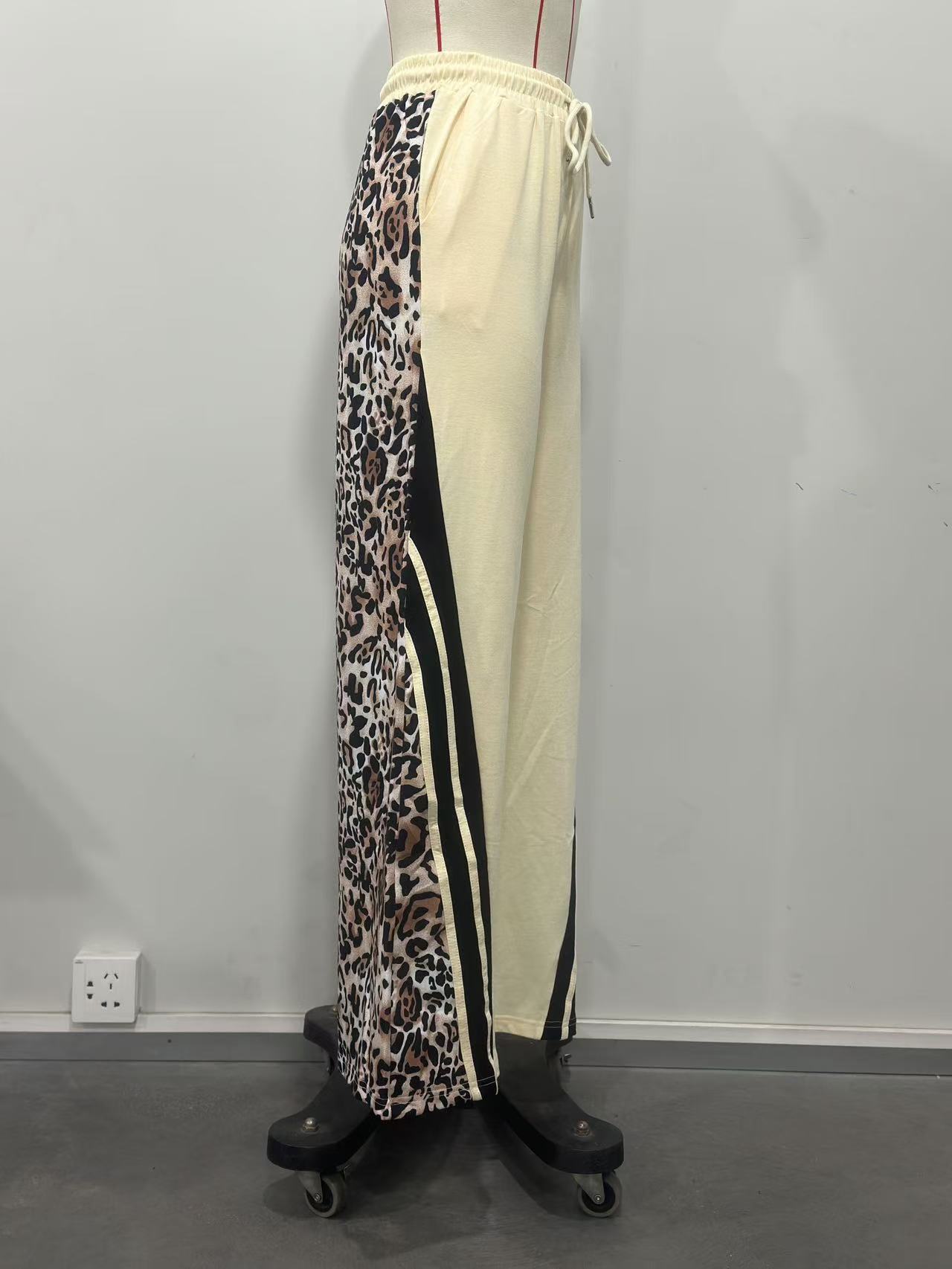 Leopard Patchwork Sweatpants for Casual Loungewear