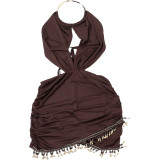 Spring Women Sexy Halter Neck Fringe Patchwork Low Back Bodycon Dress
