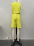 Women Fashion Casual Matching Two-Piece Shorts Set Outfit