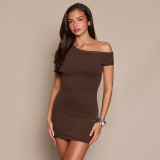 Women Sexy Slash Shoulder Mini Club Dress