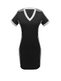 Summer Women Casual Striped Short Sleeve Slim Fit Holiday Short Dress