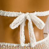 Women Sequin Mesh Long Sleeve Bikini Three-Piece Swimsuit