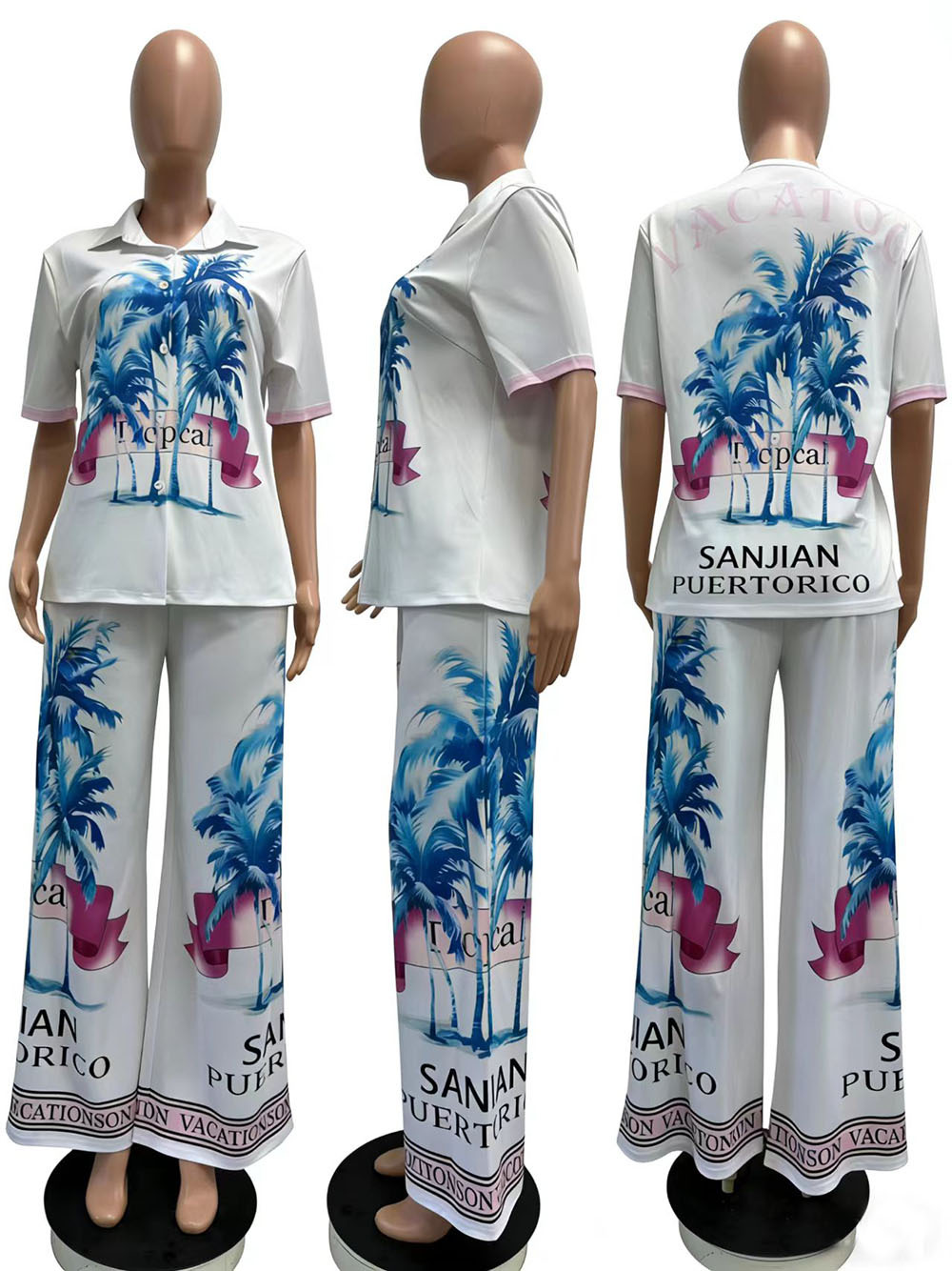 Geometric Print Loose Lounge Set for Everyday Homewear