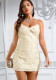 Women Sexy Low Back Strap Sequin Party Mini Dress