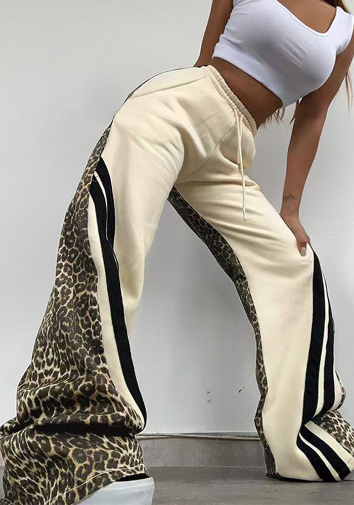 Leopard Patchwork Sweatpants for Casual Loungewear