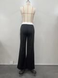 Women Solid Patchwork Casual Pants