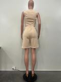 Women Fashion Casual Matching Two-Piece Shorts Set Outfit