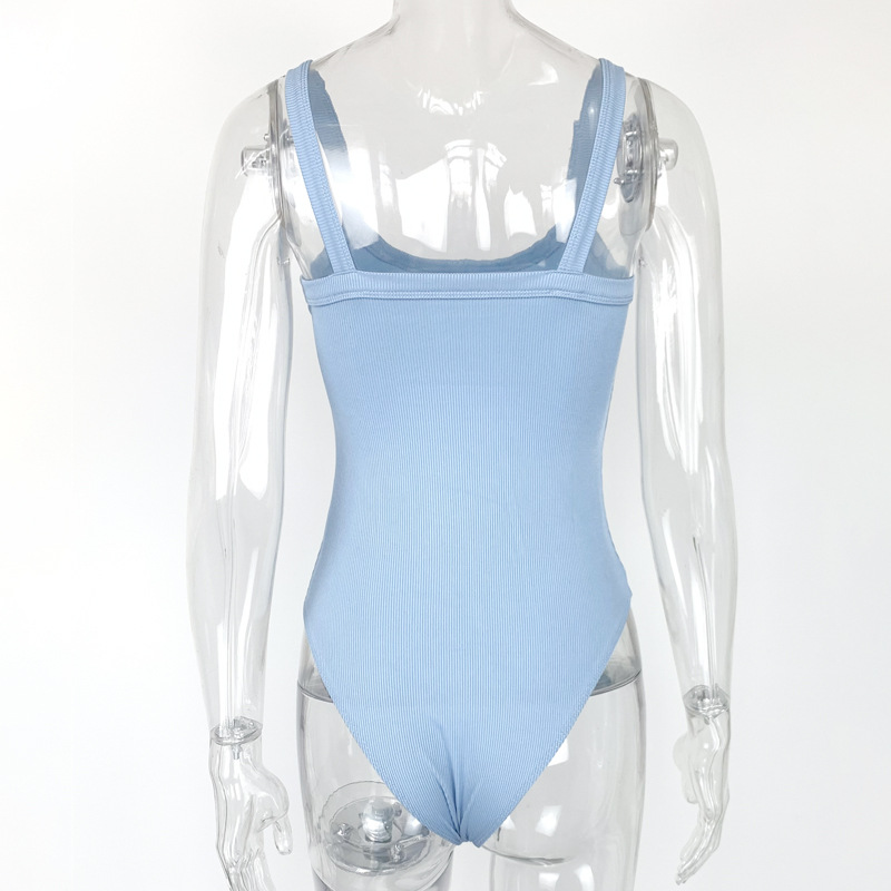 Basic Halter Bodysuit for Summer Everyday Layering