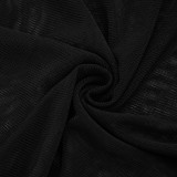 Women Spring Sexy Faux Two-Piece Mesh Strapless Dress