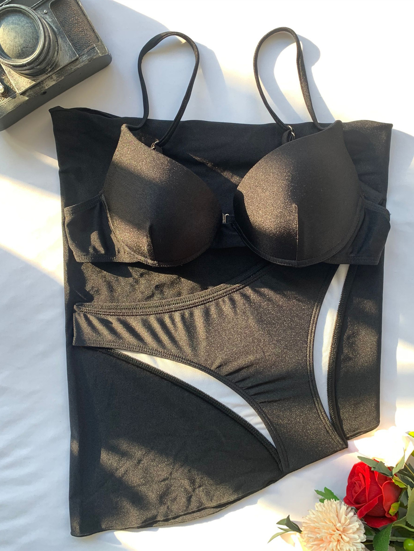 Three-Piece Bikini Swimsuit Set for Summer Beach Days