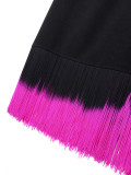 Plus Women Gradient Tassel Maxi Formal Party Skirt