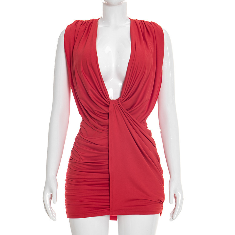 Pleated Bodycon Dress for Spring Evening Events
