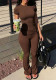 Women's Retro Brown Slim Fit Top & High Waist Pants Two-Piece Set