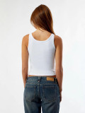 Summer Women's Letter Print U-Neck Slim Tank Top