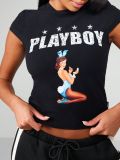 Women's Street Style Cropped Print T-Shirt