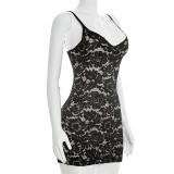 Women Sexy Lace Camisole Dress