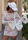 Women Beach Swim Trunks Lace Long-Sleeve Dress Three-Piece