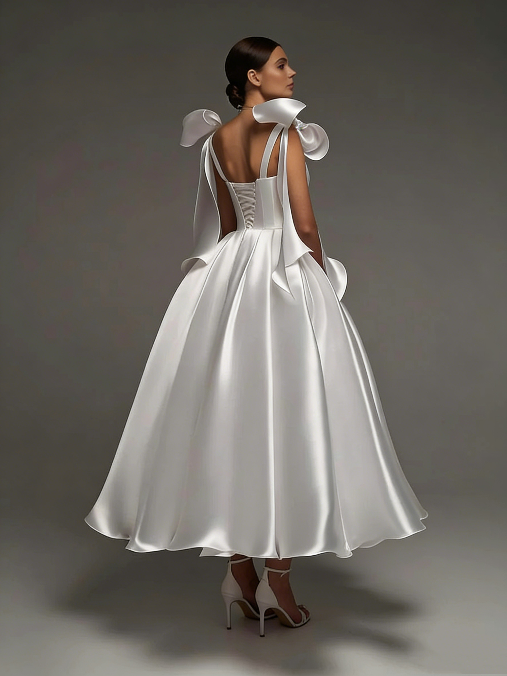 Bow-Tie Camisole Slip Dress for Summer Evening Wear