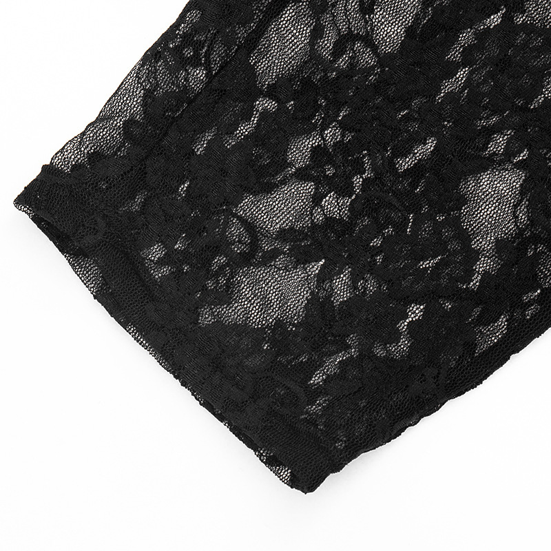 See-Through Backless Lace Capri Jumpsuit for Club Wear