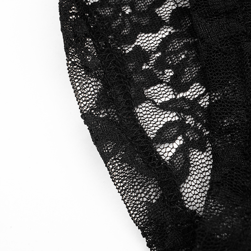 See-Through Backless Lace Capri Jumpsuit for Club Wear