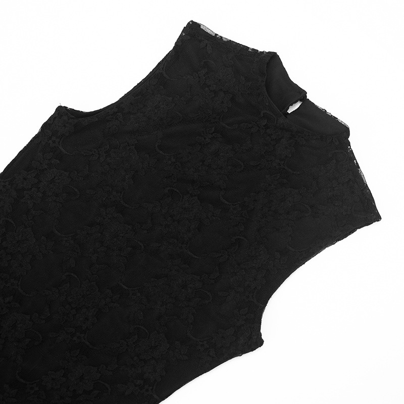 See-Through Backless Lace Capri Jumpsuit for Club Wear
