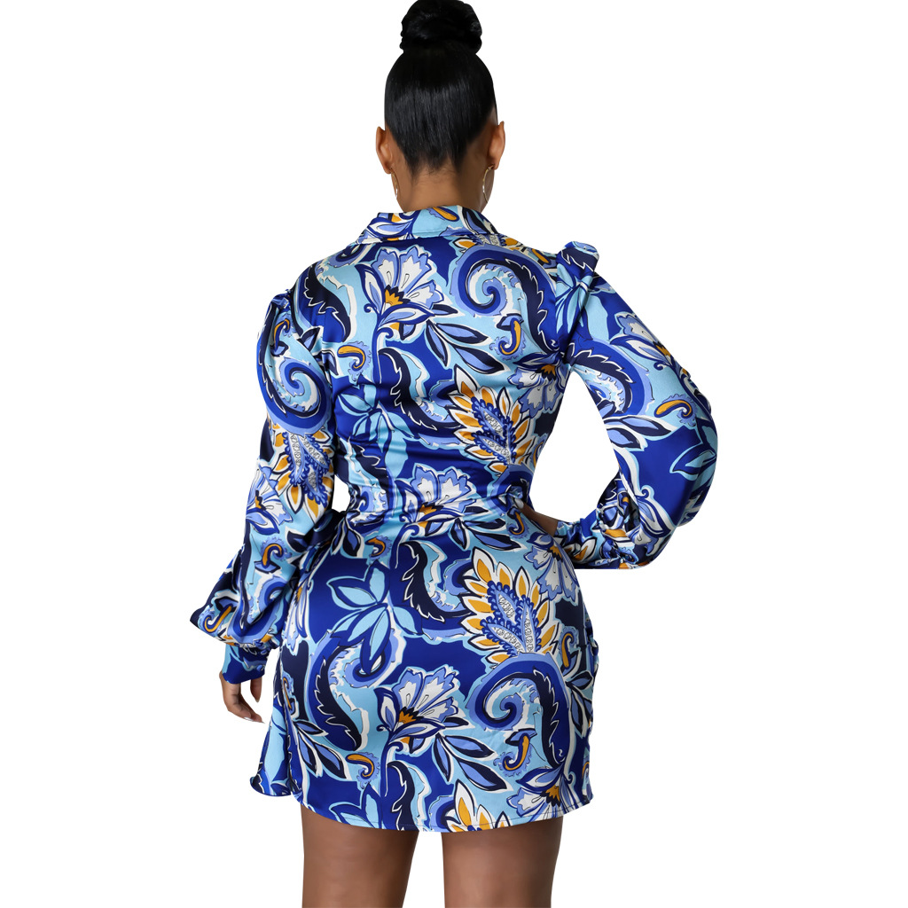 Printed V-Neck Dress for Evening & Party Wear