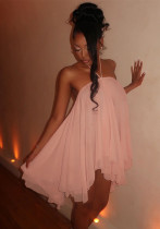 Autumn Winter Women's Halter Neck Strapless Low Back Loose Dress