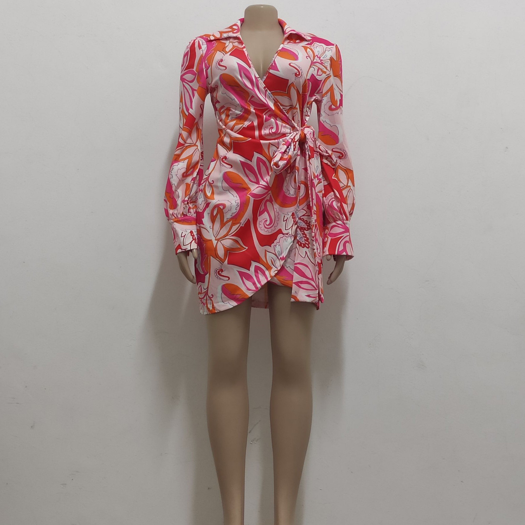 Printed V-Neck Dress for Evening & Party Wear