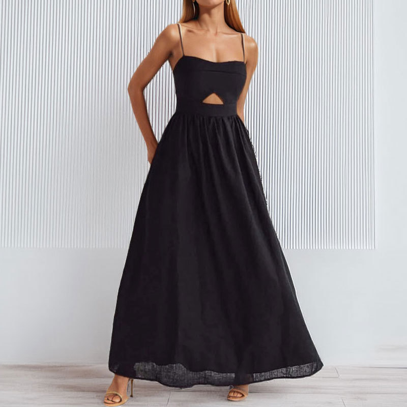 Spring Women's Strap High Waist A-line Dress