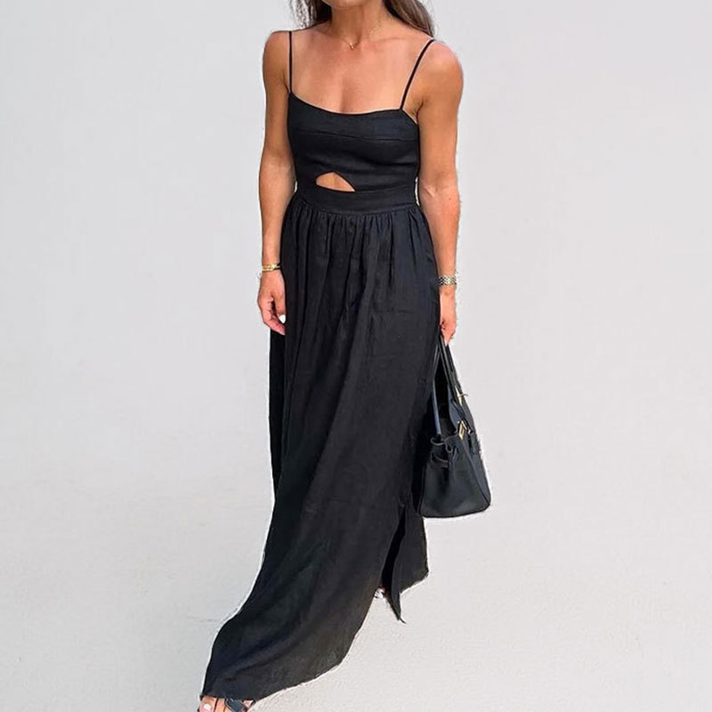 Spring Women's Strap High Waist A-line Dress